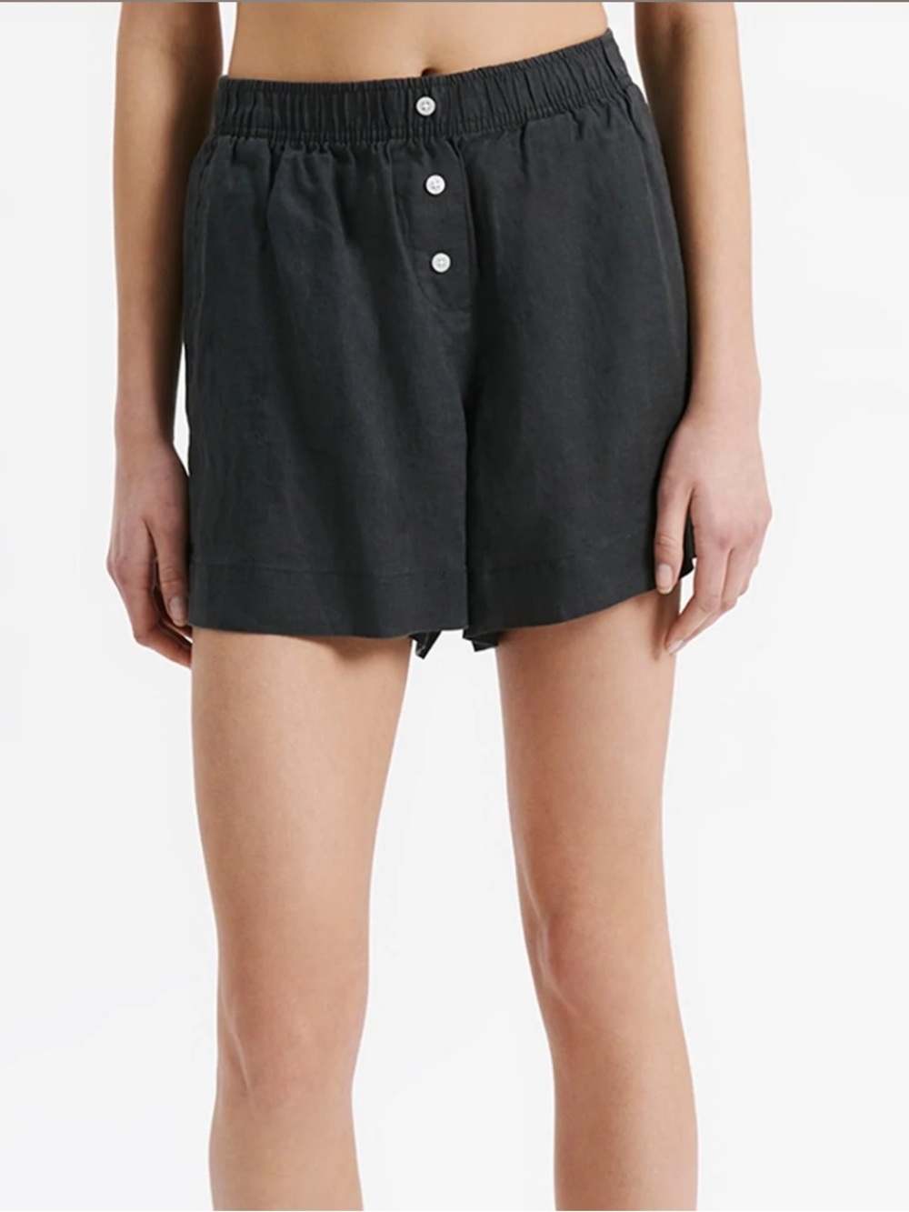 Nude Lucy Lounge Linen Short in Coal